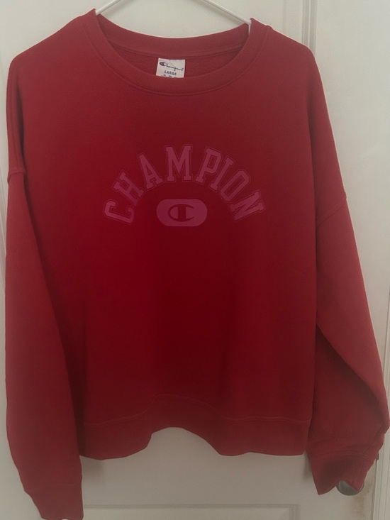 Champion Tops - Champion Red Pullover Pink Logo